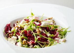 Read more about the article Roasted Beet, Peach and Goat Cheese Salad